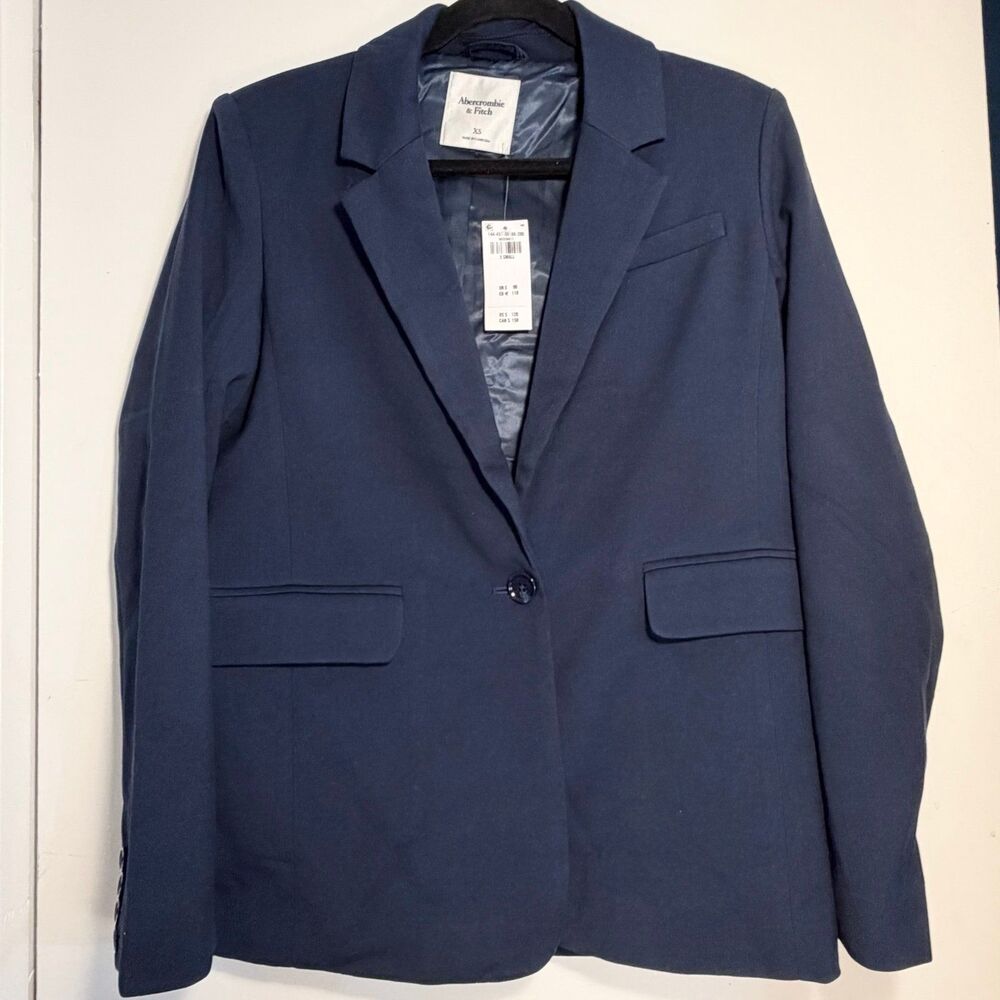 NWT Abercrombie & Fitch Women’s classic suiting blazer, navy, XS